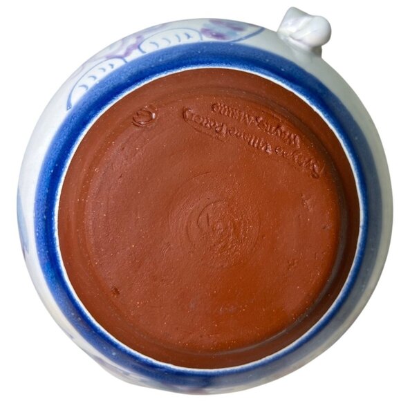 Wayne Village Pottery Persian Cat Teapot Redware Maine Blue Clay - Picture 6 of 6